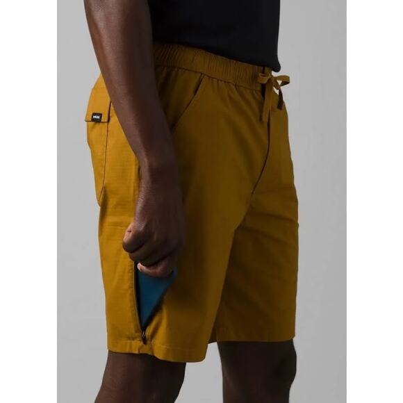 Prana Double Peak E-Waist 8" Short Men's XL Antique Bronze Standard Fit Pull On - Picture 2 of 11